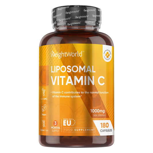 Liposomal Vitamin C Capsules 1000mg - 180 Vegan Capsules (3 Month Supply) - High Strength Ascorbic Acid with Rosehip Extract - Lypospheric Vitamin C - Liposomal VIT C Supplement - Non-GMO