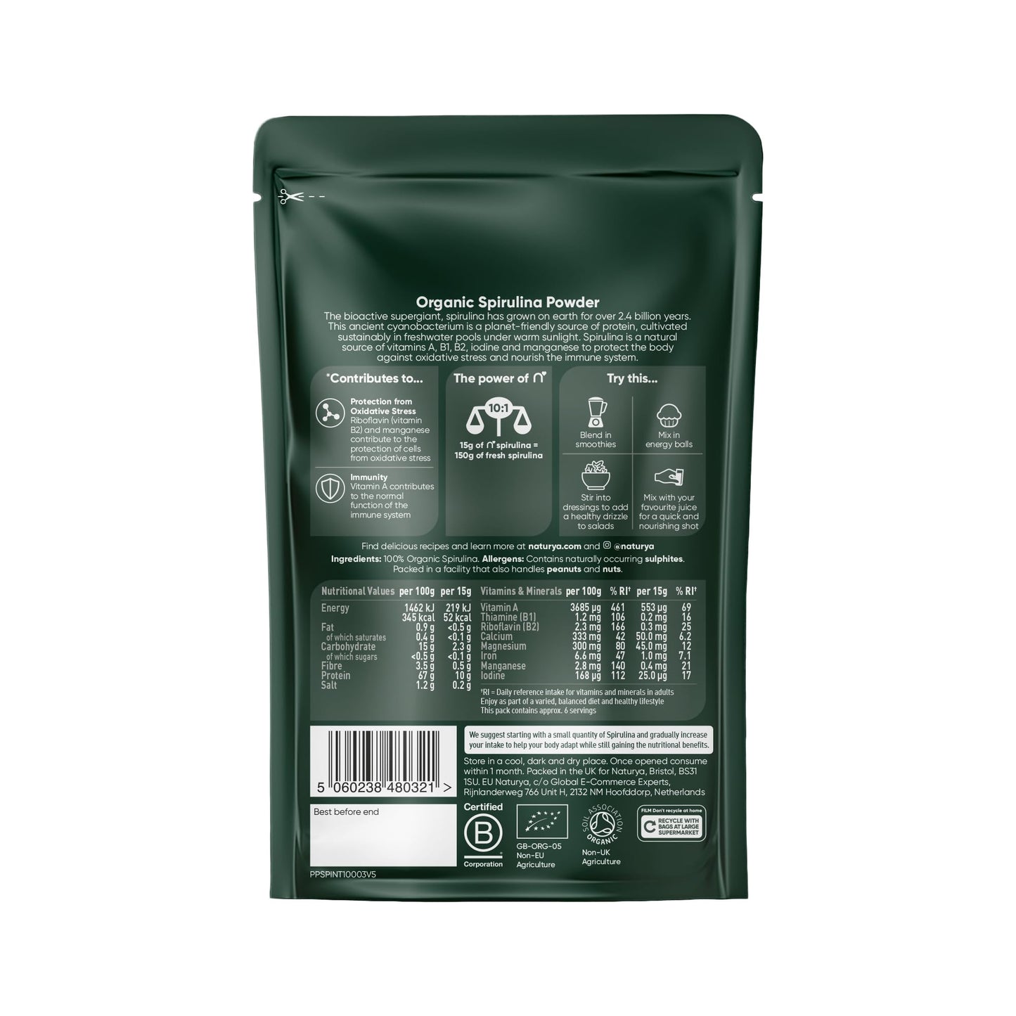 Naturya Organic Spirulina Powder 100g