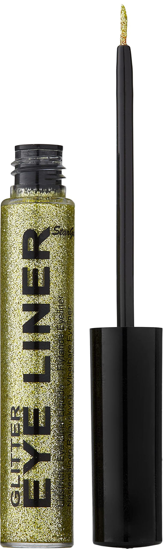 Stargazer Gold glitter liquid eye liner with fine applicator. For easy sparking eye colour.