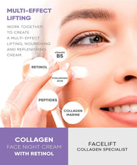 PERFECT LOOK LONDON Perfect Look London Collagen Specialist Night Face Cream with 0.3% Retinol, Collagen Marine, Peptide, Hyaluronic Acid and Vitamin B5, Firm and Tone, Anti Wrinkle Cream 50ml