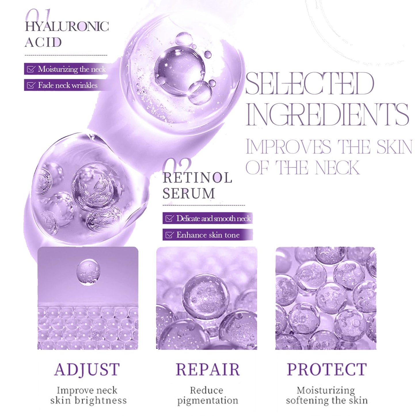 Neck Creams for Firming Roller - Collagen Neck Cream - Retion Neck Firming Cream - Anti Aging and Anti Wrinkle Neck Cream - Rich in Vitamin C+E and Hyaluronic Acid - Neck Moisturizer