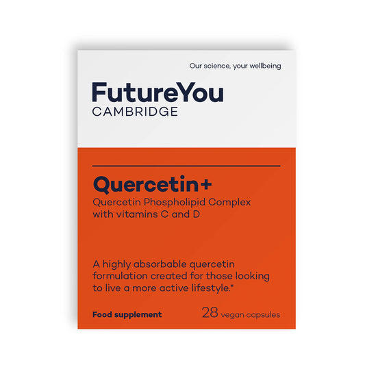 Quercetin+ Quercetin Phospholipid Complex with Vitamins C & D3 - Highly Bioavailable Sunflower Formulation - 28 Day Supply - 28 Vegan Capsules - Developed by FutureYou Cambridge, UK