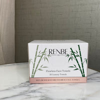 Renbe UK Flawless Face Towels 30 Count | Biodegradable Bamboo Disposable Face Towel 20×25cm | Ultra Soft Makeup Remover Dry Wipes | Lint-Free for Sensitive Skin