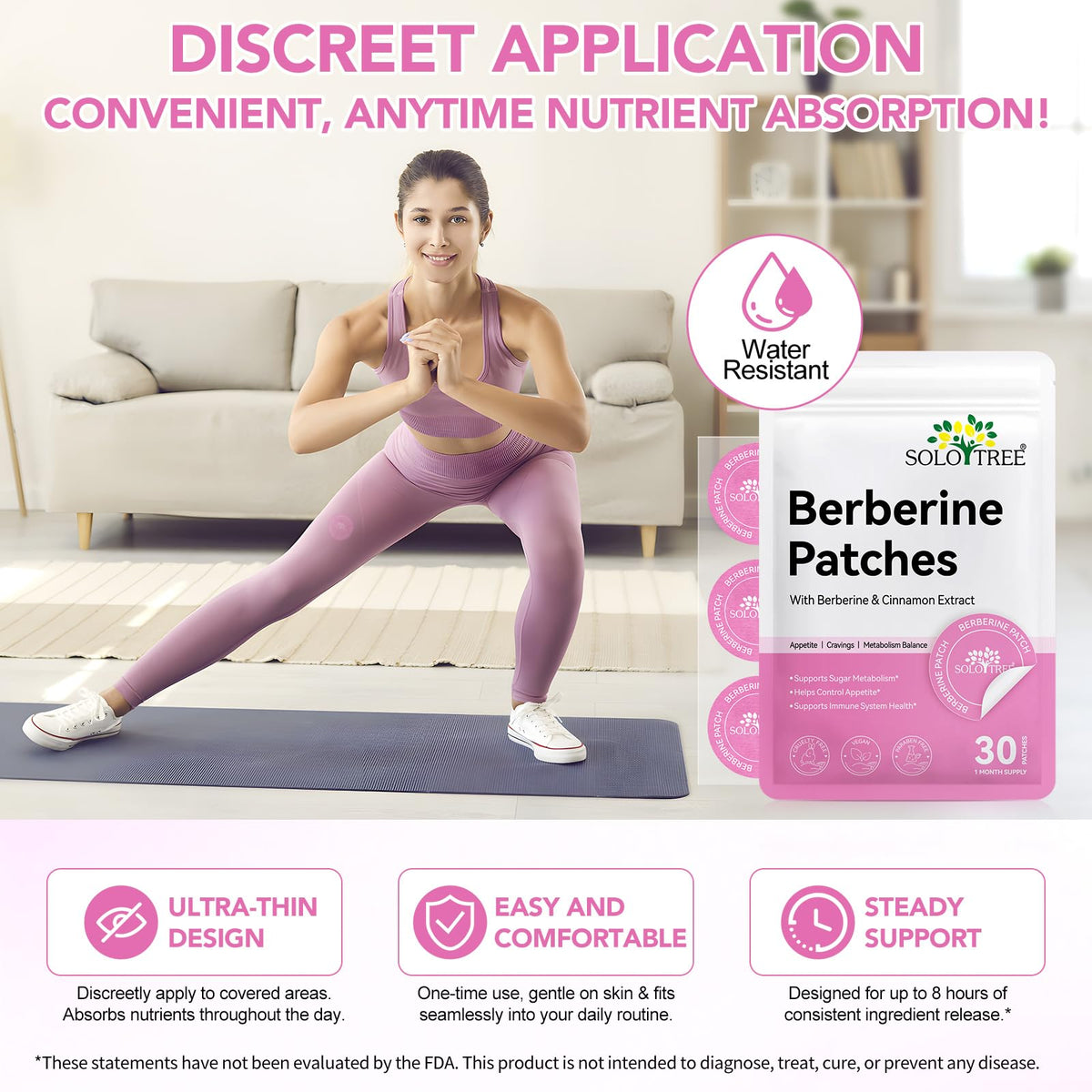 BODY JUICE OIL Berberine Patches Healthy Shape Support, Botanical Plant-Based Formula with Berberine, Chromium - 30 Vegan Patches (30PCS)