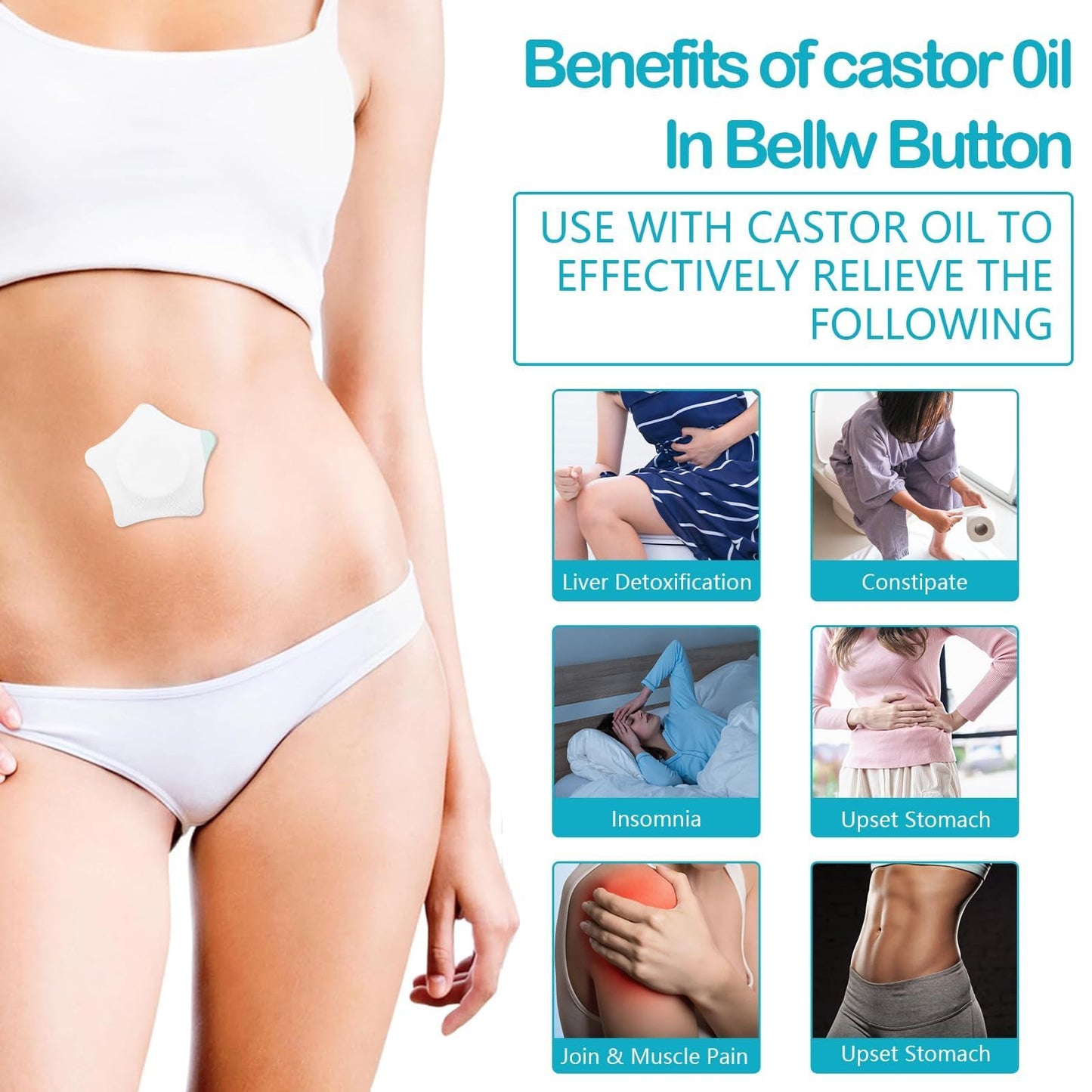 LaluluTek Jamaican Black Castor Oil - Pure Cold Pressed Essential Oil for Body/Face/Skin - Includes 60ml Bottle & 30 Disposable Cotton Packs in Star Shape