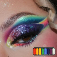 Face Paint, Eyeshadow Palettes, 8 Colour Matte Shimmer Eye Shadow Palette, Colorful Make-Up Palette Highly Pigmented Long Lasting Eye Shadow Red Green Yellow Blue Eyeshadow, Gift for Women Christmas