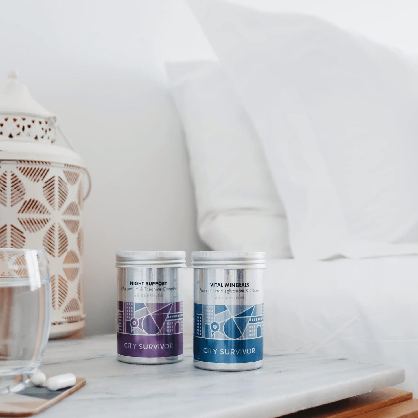 City Survivor Vital Minerals Magnesium - Bioavailable Glycinate & Citrate for Sleep, Energy and Exercise - 60 Capsules