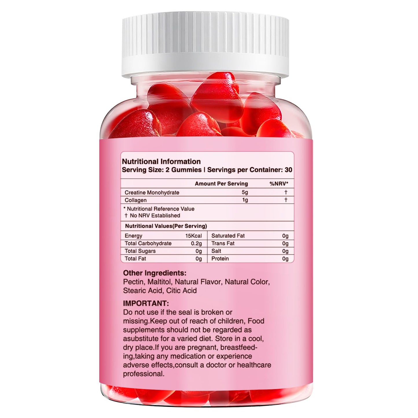 HOOLOO Creatine Gummies 5000mg Creatine Monohydrate with 1000mg Collagen (1 Month Supply) for Men & Women, Vegan & Sugar-Free, Easy Pre/Post Workout Gym Support for Performance and Muscle Power, 60 Count