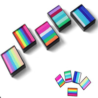 Rainbow Face Paint- Water Activated Painting with 6 Vibrant Colors, Quick Drying and Easy Wash Off, Safe Non-Toxic Formula, With Built-in Brush for Portable Use (2#)