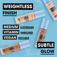 Collection Cosmetics Hydra Serum Foundation, Breathable Formula for Glowy Skin, 30ml, Café