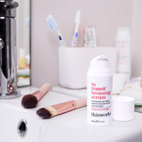 This Works - In Transit Bronzing Serum, Instant Tanning Drops for Face (30ml) Add to Moisturiser or Serum for a Natural Glow, Fake Tan