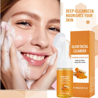 Asheyya 2 Pcs Turmeric Face Wash, Foaming Pure Glow Cleanser for Deep Cleansing & Moisturizing (100ml/PCS)