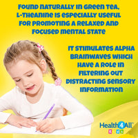 Health4All Kids L-Theanine 50mg 90 Tablets. Natural Orange Flavor Chewable L-Theanine. Vegan