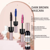 Dark Brown Mascara for Eyes, Long Lasting Thick,Quick Drying & Non-Clump, Smudge-Proof Fiber Mascara, Instant Hair Dye for Christmas, Halloween, Birthdays, Parties