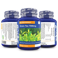 Zipvit Green Tea Extract 7000mg Antioxidant, 95% Polyphenols. 90 Vegan Green Tea Tablets. 3 Months Supply.