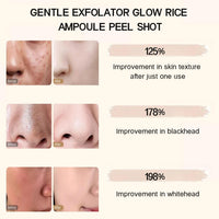 TMYIOYC Peel Shot Glow Rice Ampoule Duo, Face Exfoliator Rice Toner, Gentle Exfoliating Face Scrub for Blackhead Remover Dead Skin, Refines Pores, Radiant Complexion, AHA + BHA, Korean Skincare 80ml*2