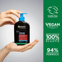 Garnier Pure Active BHA (Salicylic Acid) + Charcoal Daily Face Cleanser – Up to 24h Mattifying & Cleansing Gel For Blemish Prone Skin, Anti-blackhead – Vegan*, Leaping Bunny Approved