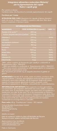 Melaniq Hair Pigmentation Supplement - Anti Gray Hair Tablets for Men Women - Premature Grey Hair Treatment Vitamins - Melanin Support Anti-Ageing Naturally-Based Vegetarian Capsules, 1 Month Supply