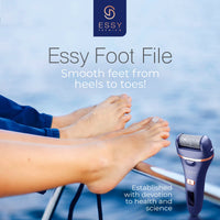 Essy Electric Foot File Pedicure Feet Hard Skin Remover Foot Scraper Dry Dead Skin Remover Callus Exfoliator Rechargeable Feet Scrubber with 5 Replacement Rollers Foot Care Skin Removers