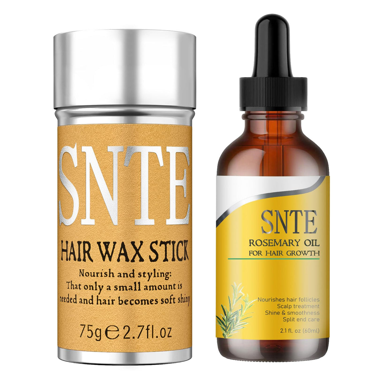 Samnyte Hair Wax Stick, Rosemary Oil for Hair Growth Set, Styling Wax Stick for Taming Flyaways, Non-greasy Rosemary Oil - Nourishing & Strengthen