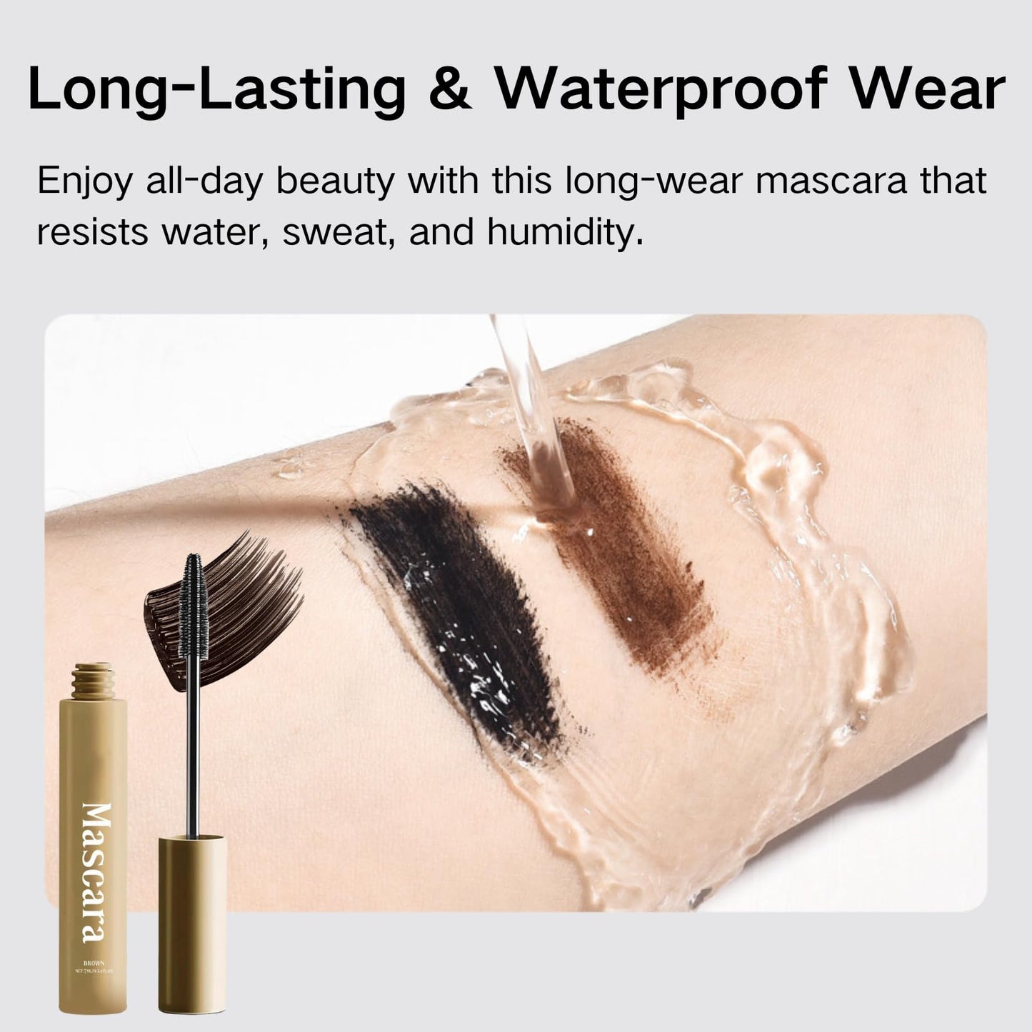 Mascara for Older Women, Brown Mascara for Mature Women with Thinning Lashes, Volume and Length,Waterproof Long Lasting Smudge-proof, Hypoallergenic Eye Makeup for Sensitive Eyes