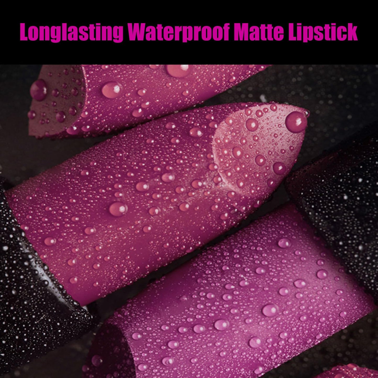 LYNTYAOU Plum Purple Lip Stick, Fuchsia Lipstick for Women Long Lasting, Silky Smooth Waterproof Moisturizing Smooth Non-Sticky Full-Coverage Lipsticks, Gift for Girls & Ladies