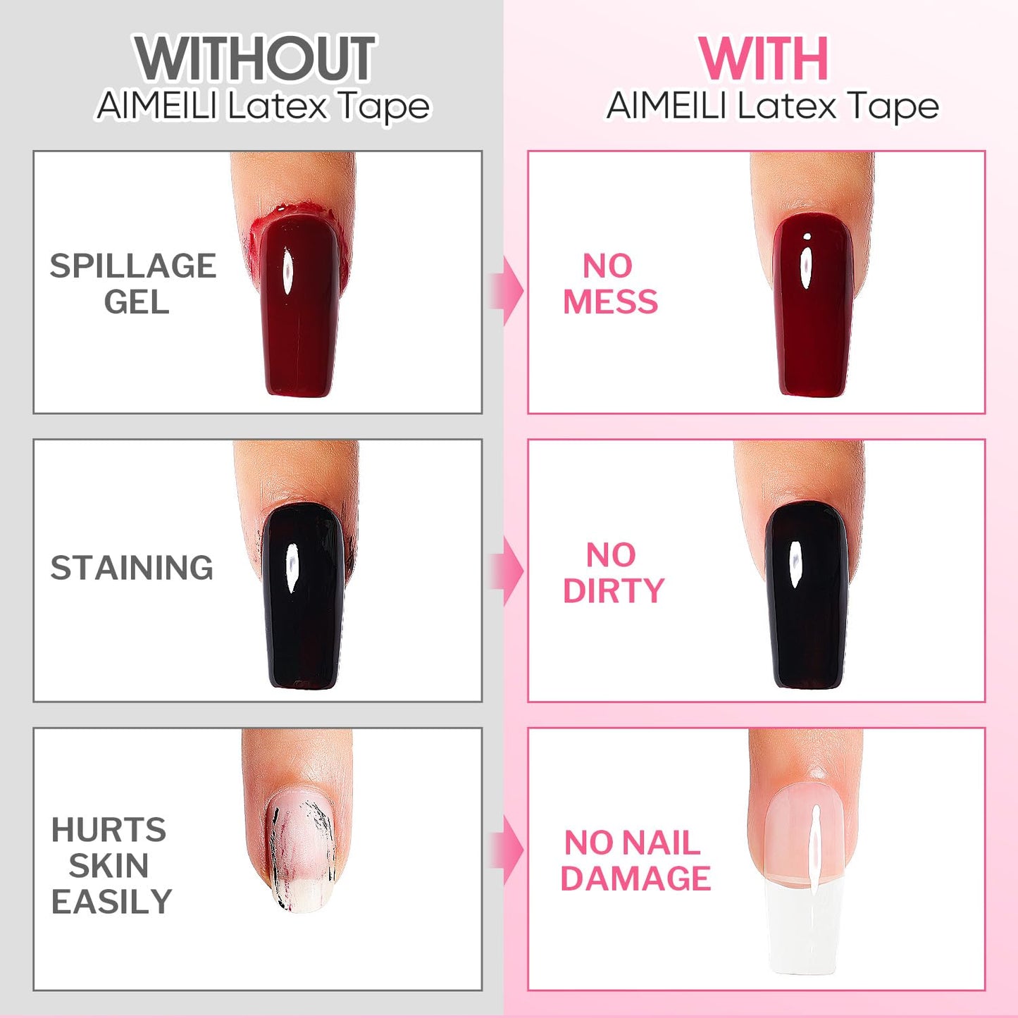 AIMEILI Liquid Latex Peel Off Tape Cuticle Guard Polish Barrier Skin Protector for Nail Art White Odorless 15 ML