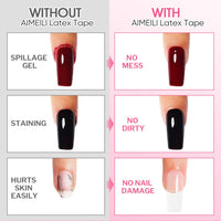 AIMEILI Liquid Latex Peel Off Tape Cuticle Guard Polish Barrier Skin Protector for Nail Art White Odorless 15 ML