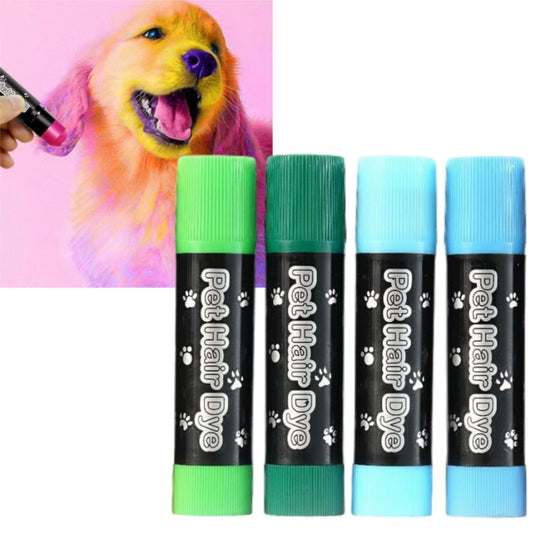 HIVETZ 4 Colors Dog Hair Dye Chalk,Dog Hair Dye Pens,Washable Dog Hair Dye Crayons,Dog Safe Paint,Dog Hair Color Painting Crayons,Temporary Coloured Hair Wax Color for Dogs,Cats and Horses Grooming (C)