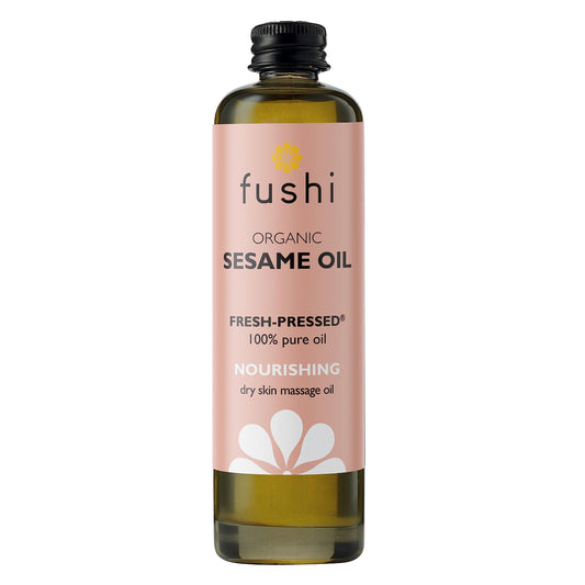 Fushi Organic Sesame Oil 100ml | Virgin & Fresh-Pressed |Rich in Vitamin E, B & Complex Minerals | Best for Scars, Dry Skin & Fine Lines | Ethical & Vegan | Manufactured in the UK