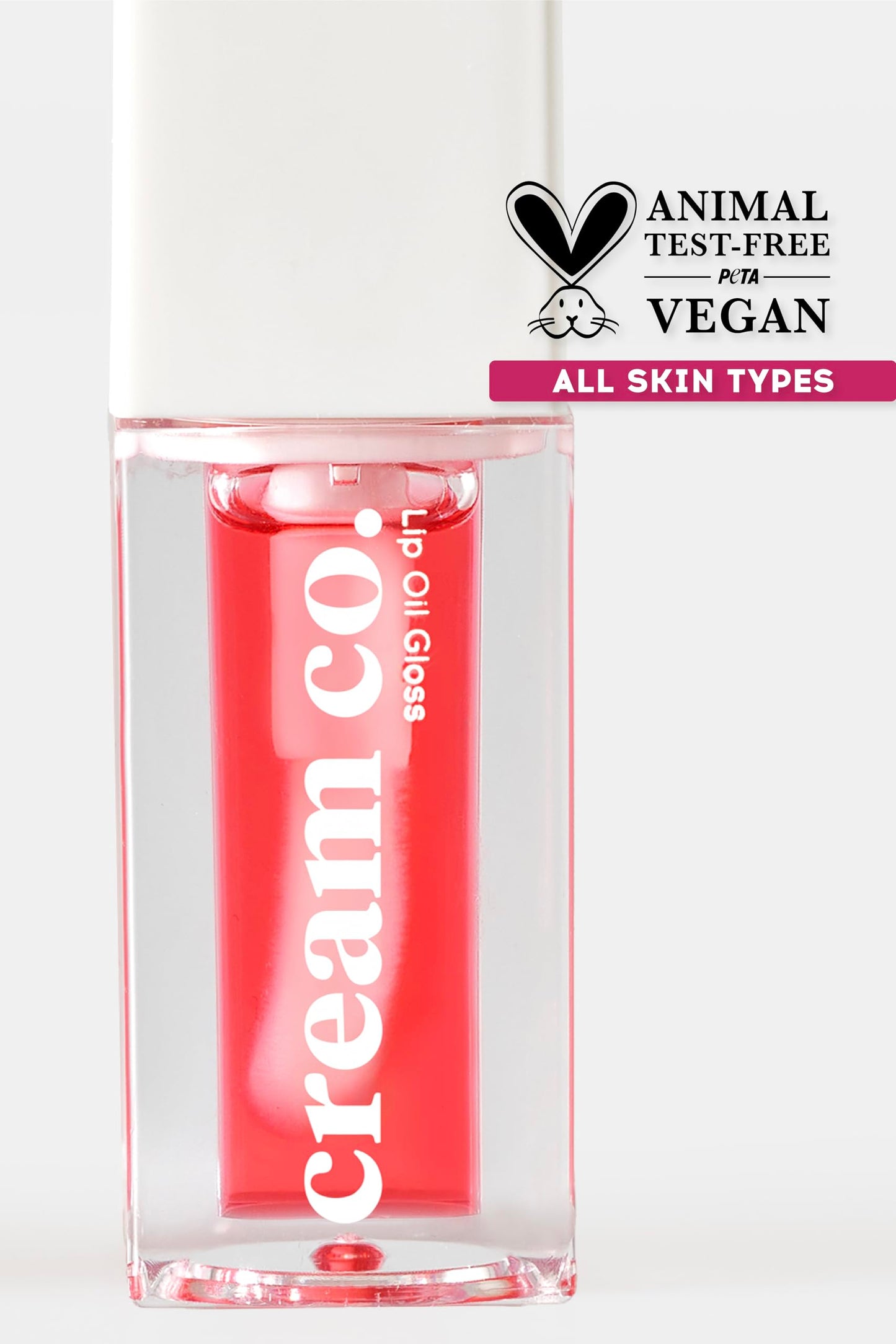 cream co. Lip Oil Gloss for All Lip Types, Protects and Revitalizes the Lips with Vitamin E, Paraben-Free, Plumping Lip Oil, Nourishes Lip Care Raspberry 5ml