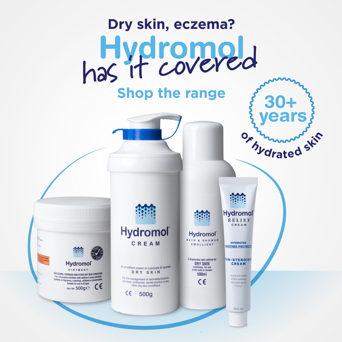 Hydromol Relief Cream, 100 ml, Eczema Cream for Adults and Children, Used to Treat Mild to Moderate Atopic Dermatitis