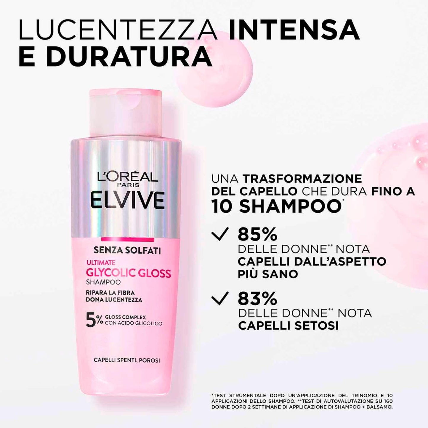 L'Oreal Paris L'Oréal Paris Elvive Glycolic Gloss Conditioner 150ml + Shampoo 200ml + Leave-In Serum 150ml Set for Dull and Porous Hair Intense and Long-Lasting Shine - 3 Bottles
