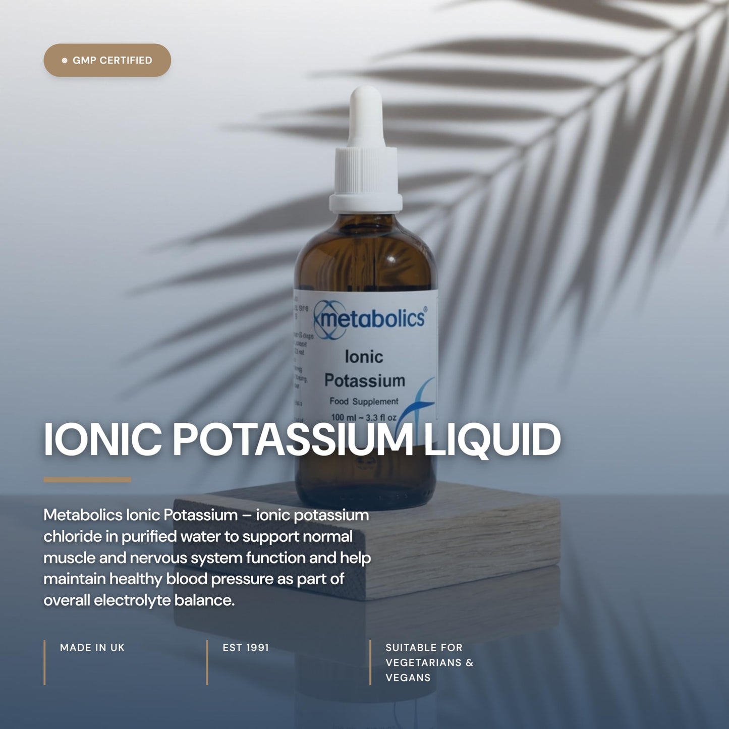 Metabolics Ionic Potassium Supplement 100ml | 142 Servings Per Container | Made in the UK | Nothing Added …