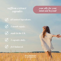 Saffron Supplement | 2000mg High Strength Extract Capsules for Mood Balance & Energy | 60 Capsules, 1 Month Supply | Made in The UK by Roundway Supplements
