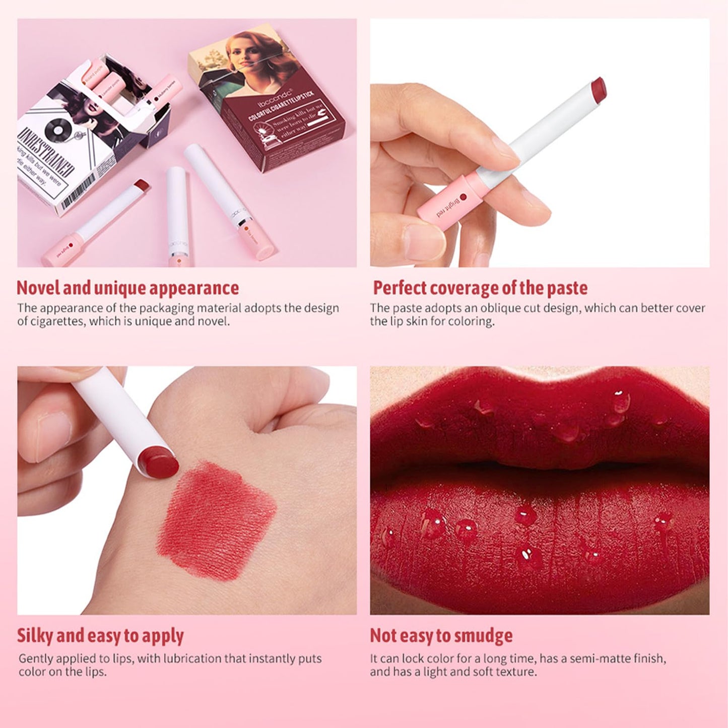 HERBENJOY Lip Gloss Sets For Teenage Girls Lipstick Sets For Women,4 Colors Matte Lipstick Set High Pigmented Velvety Long Lasting Waterproof Matte Lip Stick, Lipstick For Women Makeup Set
