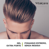 Vitalcare | Fix Extreme - Extrastrong Gel, Gel with Strong Fixing, Fixes and Defines Hair, Gel for Men with Keratin, Leaves No Residue, 200 ml