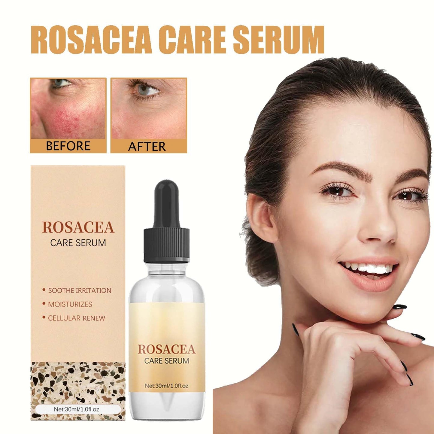 KKwoter Rosacea Face Serum Combo - Anti-Blushing & Anti-Aging with Tea Tree Oil. Moisturizes Sensitive Skin, slows down Zit & Blush Marks, Improves Elasticity. For Women & Men