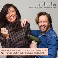 md london. mdlondon BRUSH Boar (32mm Dia. Barrel). Small Round Hair Brush for Fine or Thin Hair, Boar Bristle Brush for Short Hair, Round Blow Dry Brush - Genuine mdlondon Hairbrushes for Women & Men