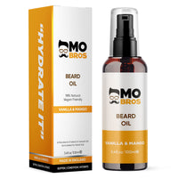 MO BRO'S Beard Oil 100ml | Vanilla & Mango | Beard Care for Men | Softens, Hydrate & Conditions Facial Hair | Promotes Growth, Reduces Dryness & Itching