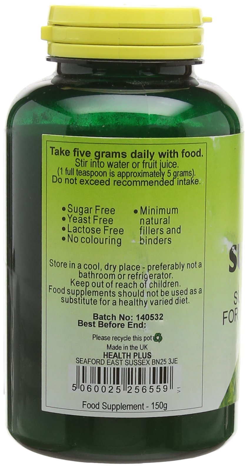 Health Plus SuperGreens Powder : Superfood General Health & Well-Being Supplement : 150g
