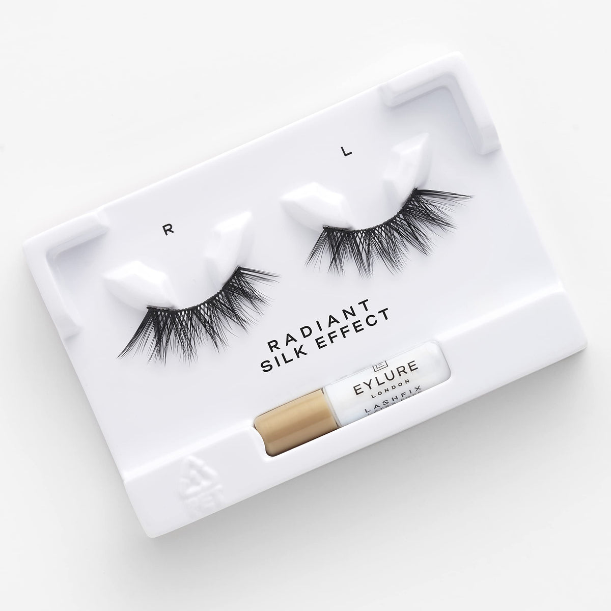 Eylure Luxe Silk Accent Radient False Eyelash, Black, Reusable, 1 Pair