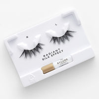Eylure Luxe Silk Accent Radient False Eyelash, Black, Reusable, 1 Pair