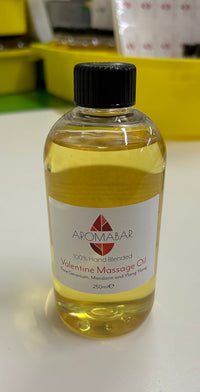 Aromabar Valentine Massage Oil 250ml with Pump Dispenser (Rose Geranium, Ylang Ylang and Mandarin) Romantic Gift