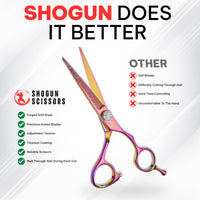 Shogun Rosa Japanese 440C Steel Hairdressing Scissors - Professional Barber Salon Shear for Hairdressers, Barbers, and Salon Use