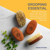 SEVEN POTIONS Seven Potions Vegan Beard Brush for Men — 100% Sisal Plant Fibre & Pear Wood — Firm Bristles to Gently Tame/Soften/Exfoliate – 100% Natural, Non-Synthetic