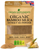 vegishake Organic Silica Extract 10:1| High Strength Naturally Sourced Silica Supplement | for Skin Health and Mobility | Vegan Capsules | from Bamboo Extract | UK Made (100G)