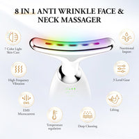 ANLAN Face Massager,7-in-1 Facial Lifting Device,Face Sculpting Device,7 Colors 3 Modes Facial Massager Electric Anti-Aging,45°C EMS Red Light Therapy Neck Lift Wrinkle Remover Skin Tighten Machine
