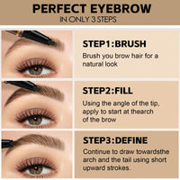 Apooliy Microblading Eyebrow Pen，Waterproof Eye Brow Pencils with 4 Fork Tip，Create Natural Hair-Like Brows, Last All-Day,Dark Brown
