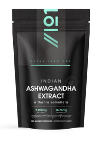 ALPHA01 Ashwagandha Extract 7500mg - Potent 5% Withanolides (18.75mg) - Made with BioPerine® Black Pepper for Higher Bioavailability - 120 Vegan Capsules